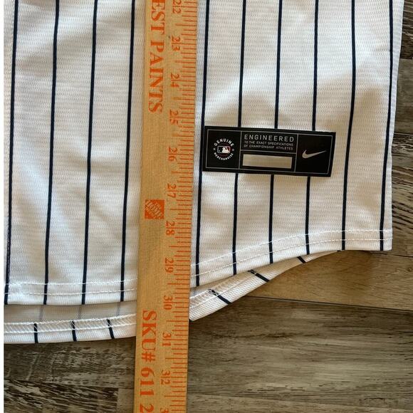 Nike Derek Jeter 2 Yankees Men's Jersey Home Pinstripe Replica Medium T1770-NKWH - Picture 10 of 10